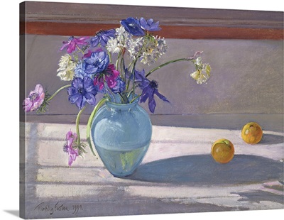 Anemones And A Blue Glass Vase, 1994