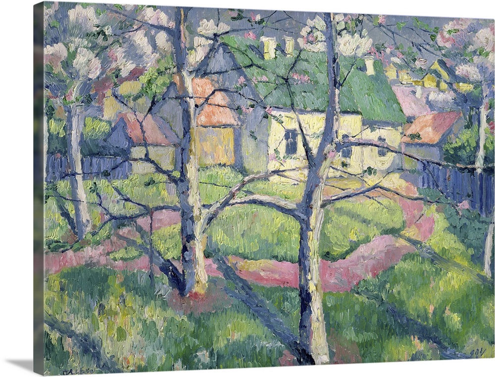 SRM96254 Apple Trees in Bloom, 1904 (oil on canvas) by Malevich, Kazimir Severinovich (1878-1935); 55x70 cm; State Russian...