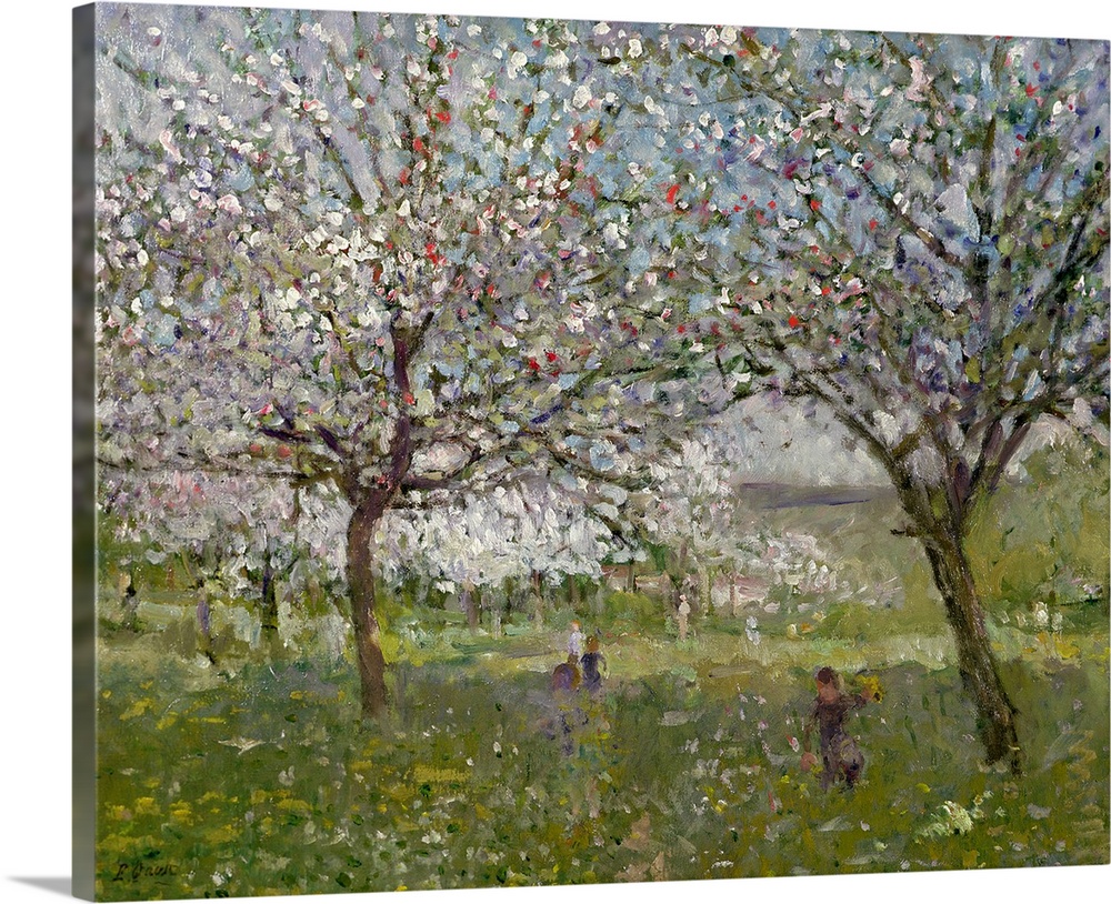 Apple Trees in Flower  by Quost, Ernest (1844-1931); oil on canvas; Private Collection; French, out of copyright