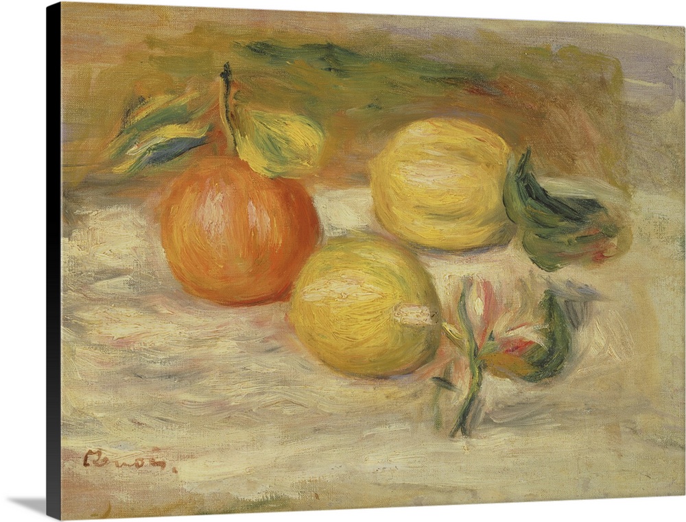 Apples And Two Lemons (Originally oil on canvas)