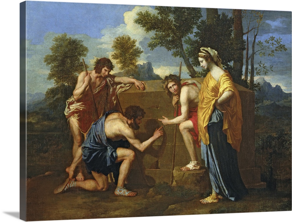 XIR28367 Arcadian Shepherds (oil on canvas)  by Poussin, Nicolas (1594-1665); 85x121 cm; Louvre, Paris, France; Giraudon; ...