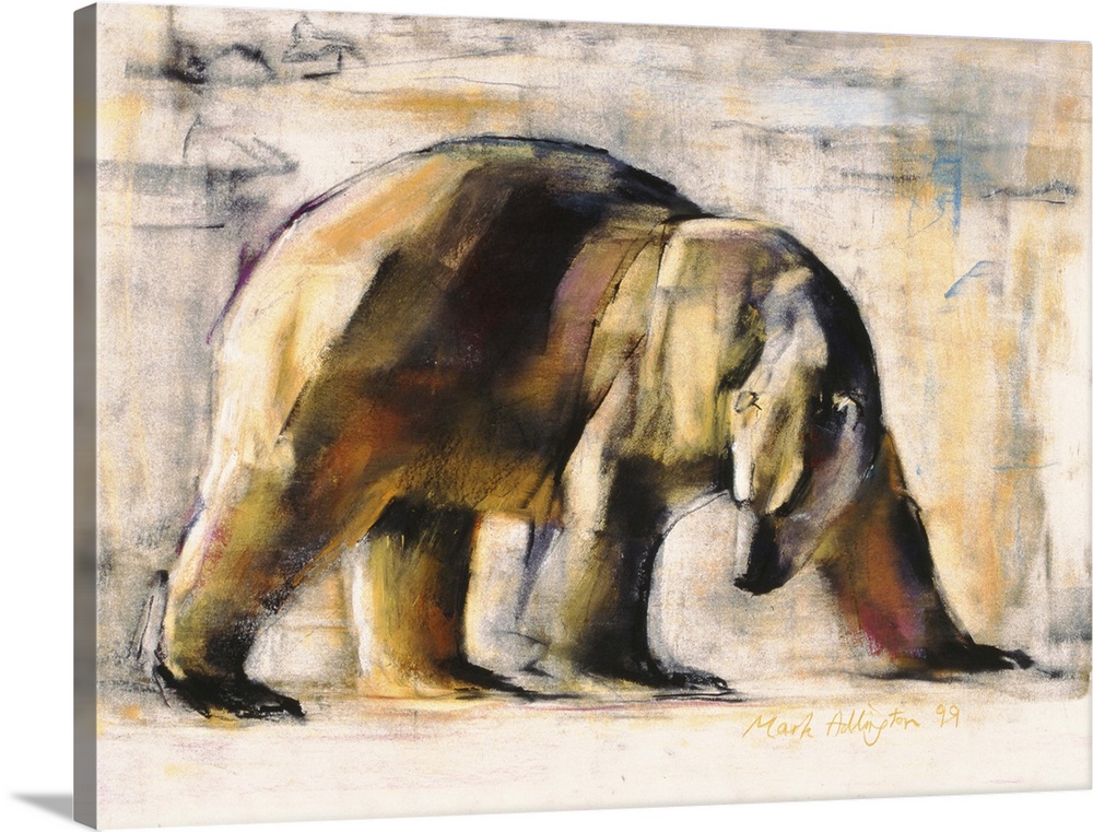 Contemporary wildlife painting of a polar bear.