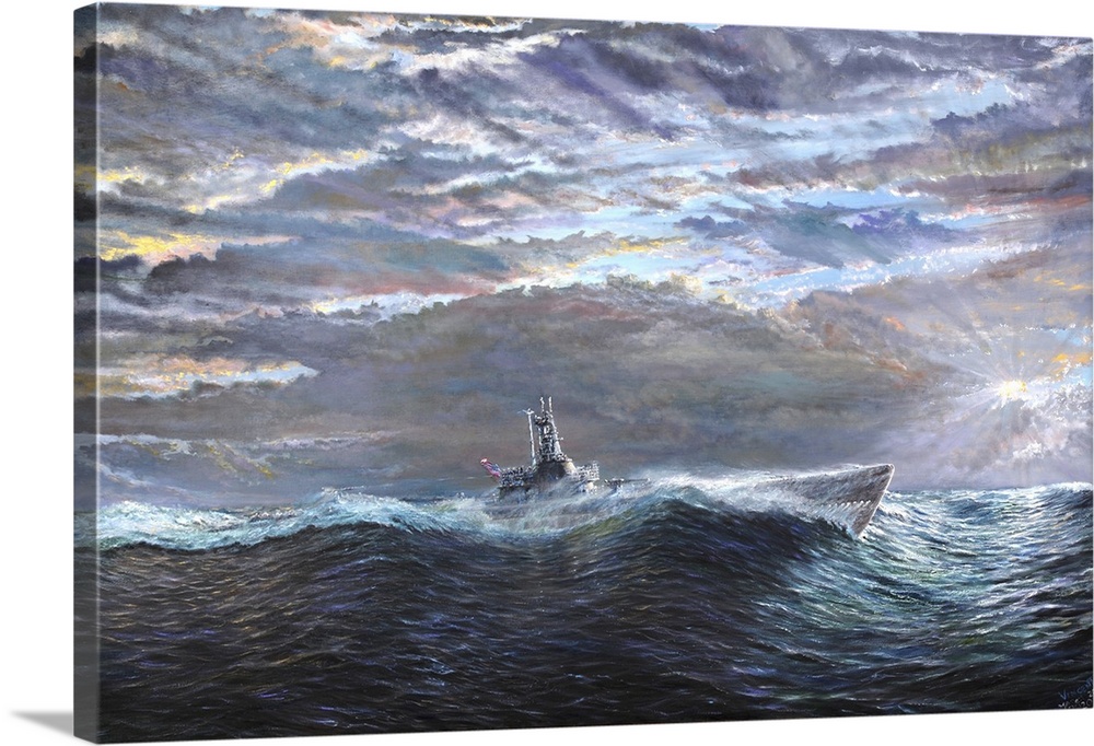 Ascension of USS Puffer October 10-17th 1943, 2020. Originally oil on canvas.
