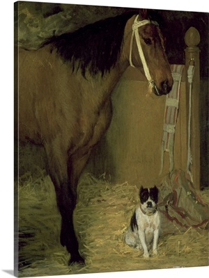 At The Stable, Horse And Dog, 1862