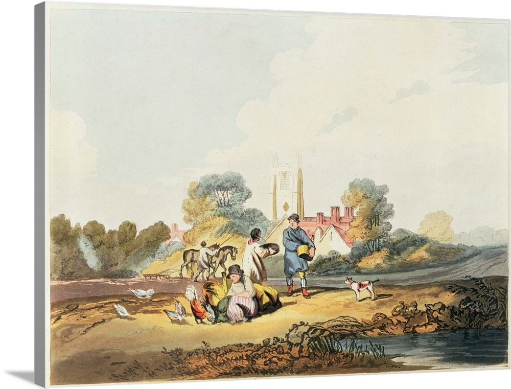 SC27840 Credit: Autumn, sowing grain, 1818 (hand coloured etching and aquatint) by Joseph Mallord William Turner (1775-185...