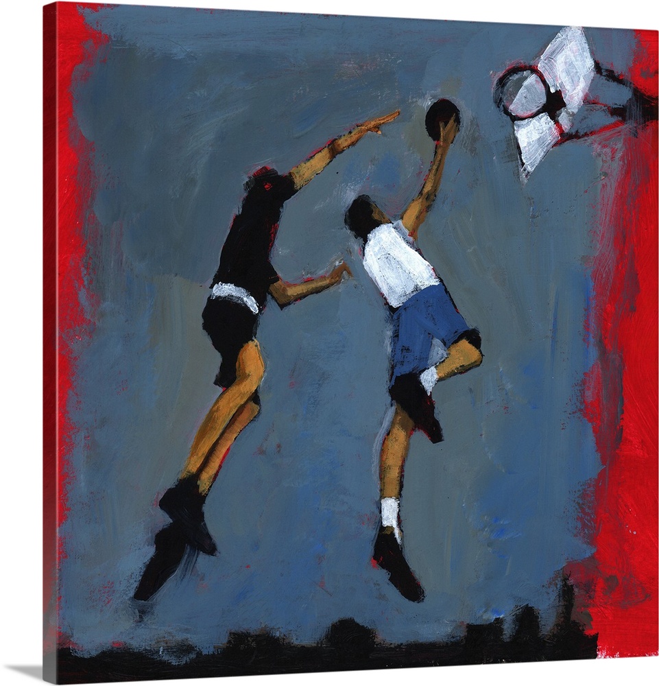 Basketball Players, 2009, acrylic on board.  By Paul Powis.