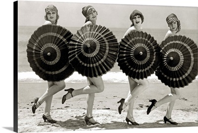 Bathing Beauties With Parasols, 1928