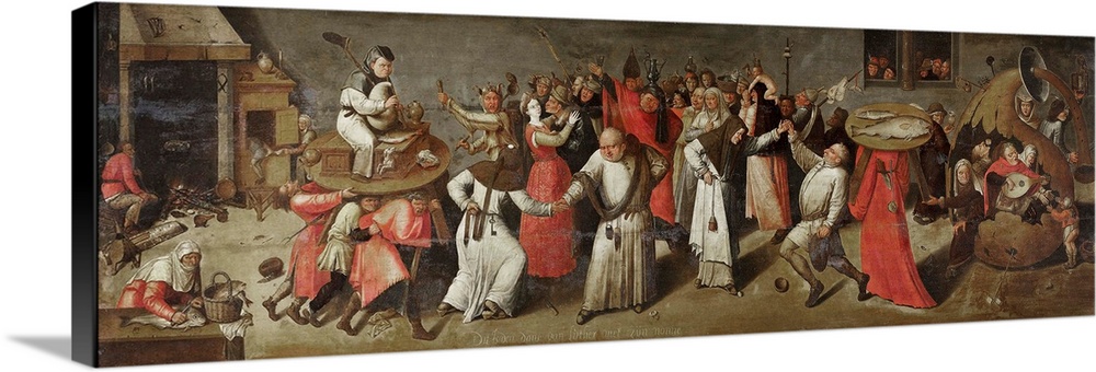 Battle between Carnival and Lent, c.1600-20 (originally oil on panel) by Bosch, Hieronymus (c.1450-1516) (after)