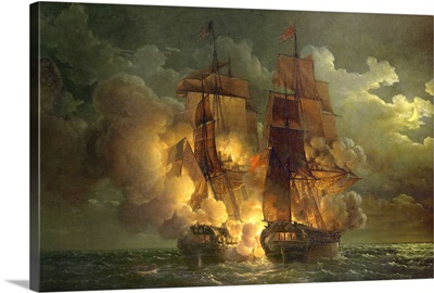 Battle Between the French Frigate 'Arethuse' and the English Frigate 'Amelia'
