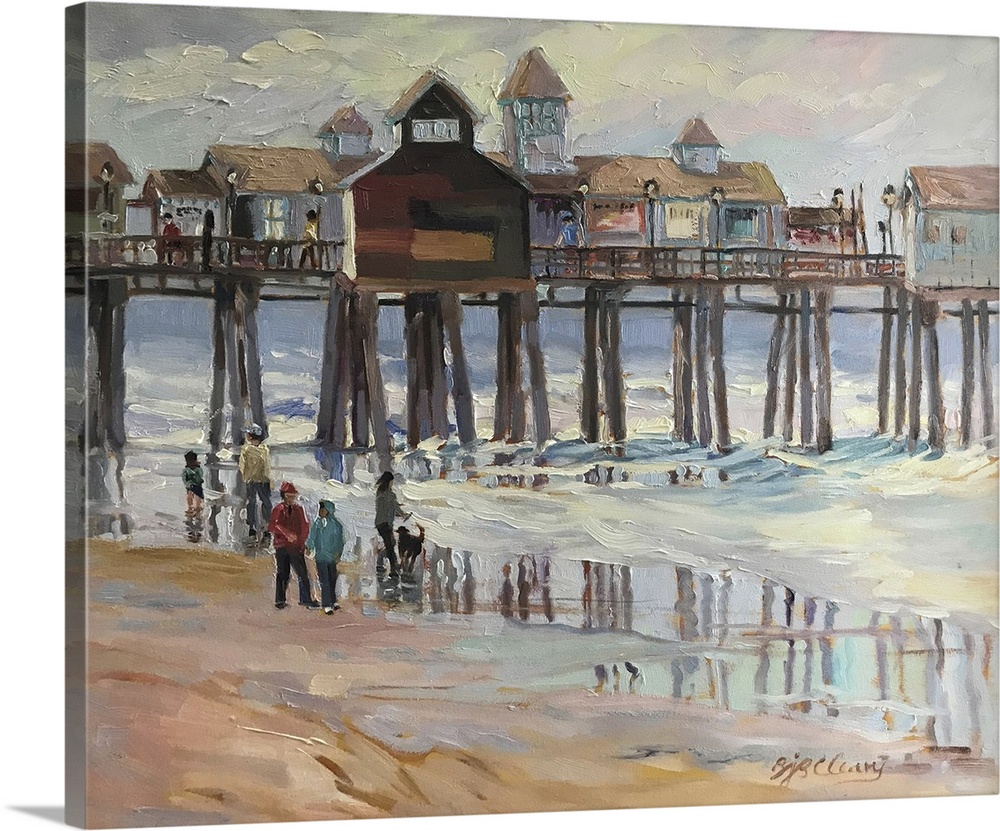 Beach scene Maine, 1995. (Originally oil on canvas.)