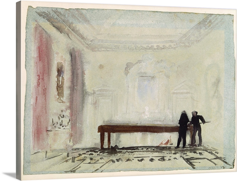 Billiard players at Petworth House, 1830