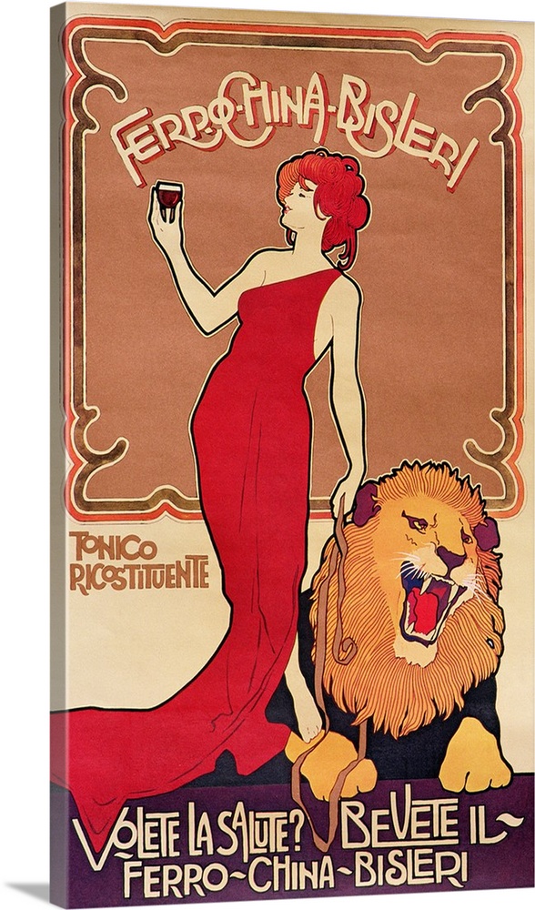 BAL130574 Poster advertising 'Bislieri Liqueur' 1904 (litho); Private Collection;  out of copyright.possible copyright res...