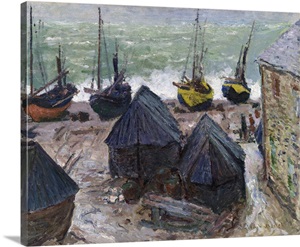 Boats On The Beach At Etretat, 1885 image thumbnail