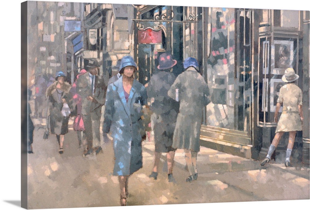 MIL146523 Bond Street, 1999 (oil on canvas) by Peter Miller (Contemporary Artist) (1939-2014); 35.6x40.6 cm; Private Colle...