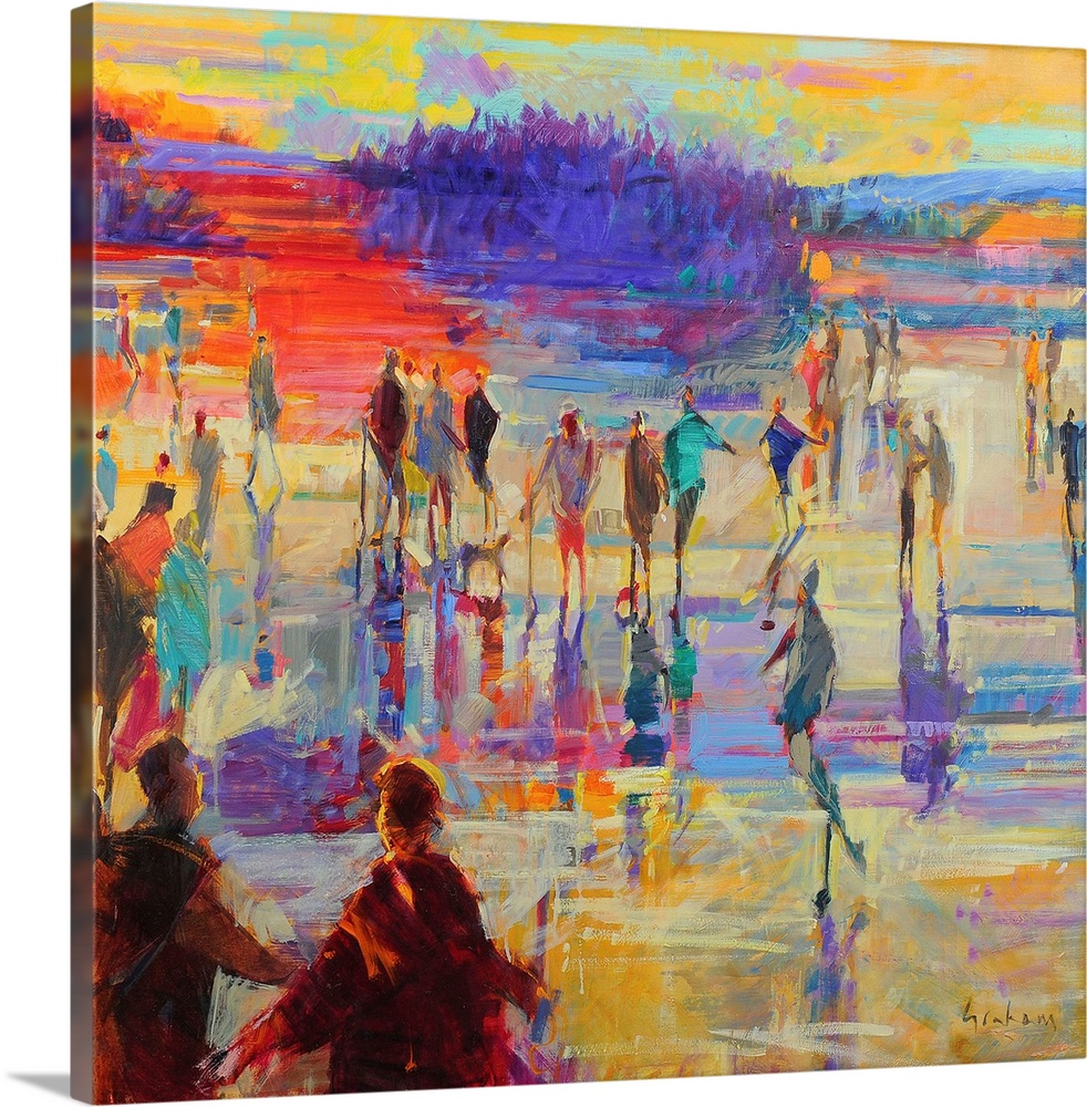 Bonspiel, Lake of Menteith (originally oil on canvas) by Graham, Peter