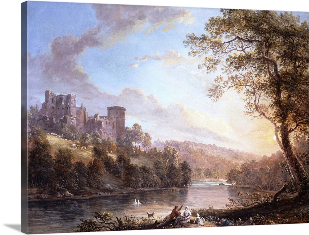 Bothwell Castle, Lanarkshire, 1795, bodycolour on paper.  By Paul Sandby (1725-1809).