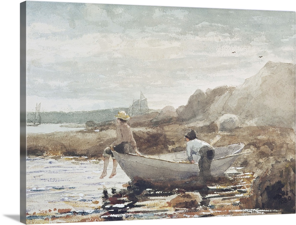 XBP228821 Boys on the Beach (w/c on paper)  by Homer, Winslow (1836-1910); watercolour on paper; Private Collection; Photo...