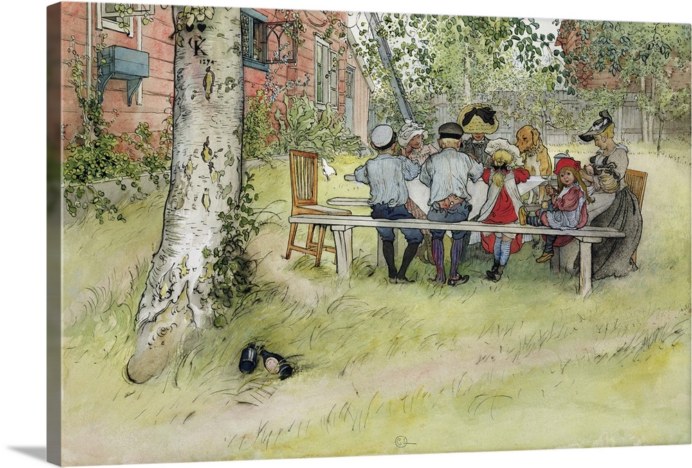 Breakfast under the Big Birch, from 'A Home' series, c.1895