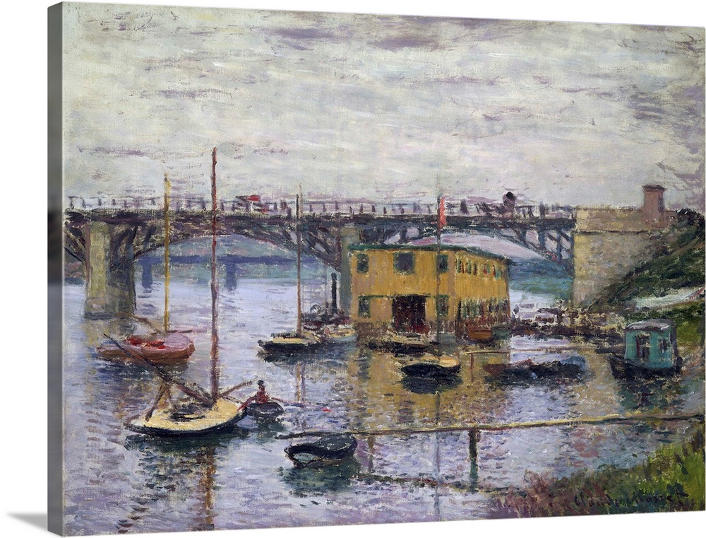 Bridge at Argenteuil on a Gray Day, c.1876 (originally oil on canvas) by Monet, Claude (1840-1926)