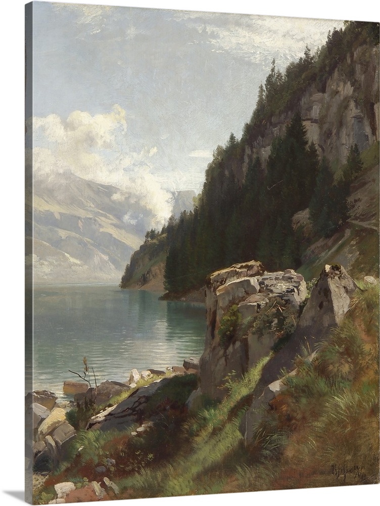 Brienzer See, Bernese Oberland, 1865, oil on canvas.  By Johann Gottfried Steffan (1815-1905).