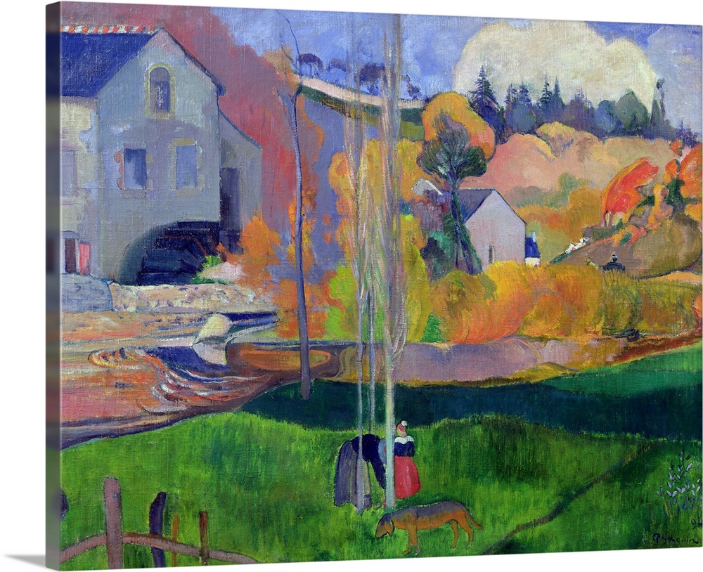 XIR37621 Brittany Landscape: the David Mill, 1894 (oil on canvas)  by Gauguin, Paul (1848-1903); 73x92 cm; Musee d'Orsay, ...