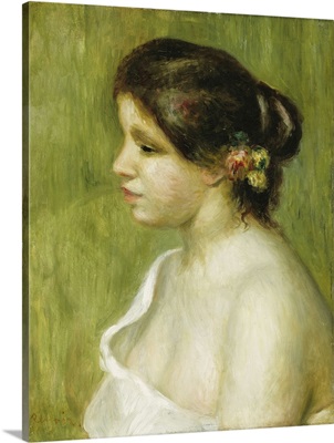 Bust Of A Young Girl With Flowers Decorating Her Ear, 1898
