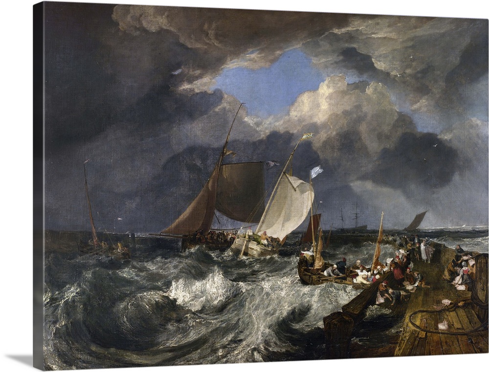 Calais Pier: An English Packet Arriving, 1803, oil on canvas.  By Joseph Mallord William Turner (1775-1851).