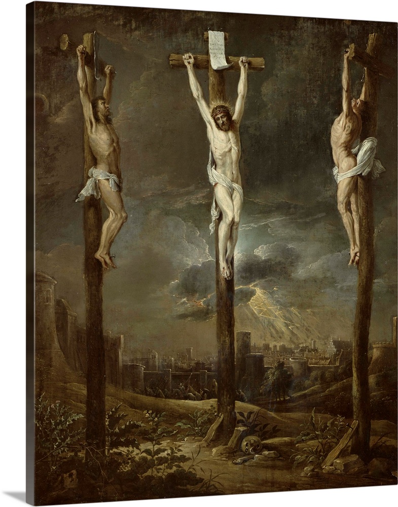 Calvary (oil on card) by Teniers, David the Younger (1610-90)