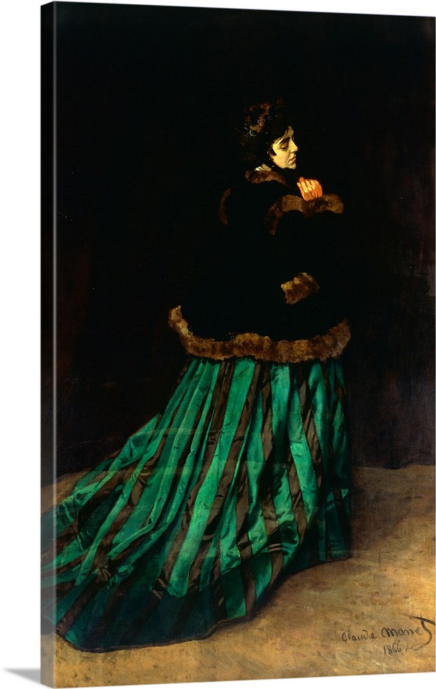 Camille, The woman in the green dress, 1866, oil on canvas.  By Claude Monet (1840-1926).