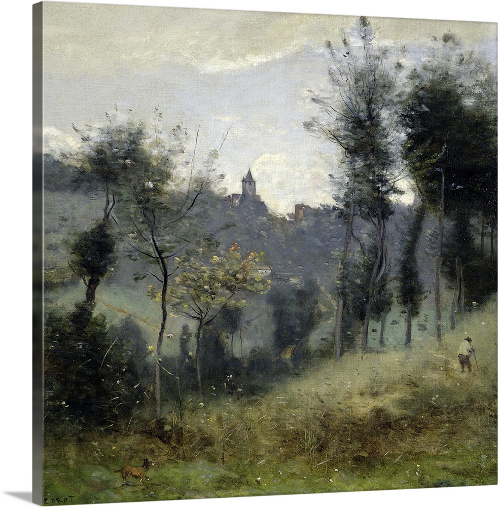 XIR156262 Canteleu near Rouen (oil on canvas)  by Corot, Jean Baptiste Camille (1796-1875); 57x50 cm; Musee de la Ville de...