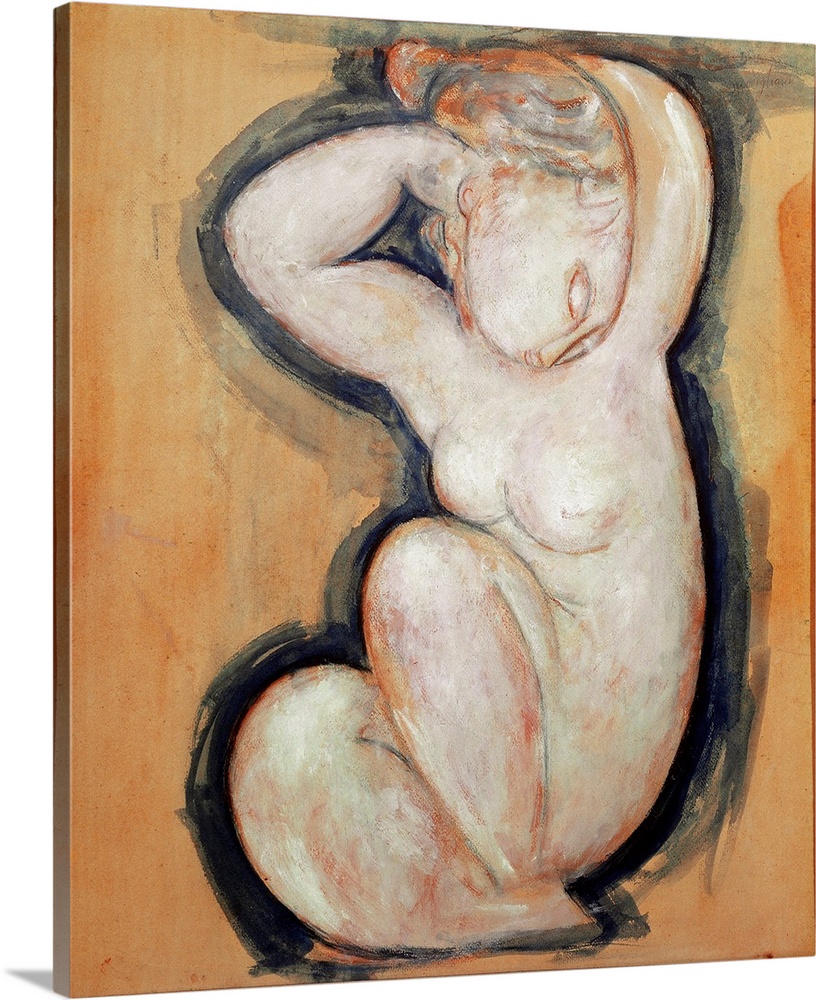 Cariatid. Painting by Amedeo MOGILIANI (1884-1920), 1913-1914 Oil. Paris. Centre National d'Art et de Culture Georges Pomp...