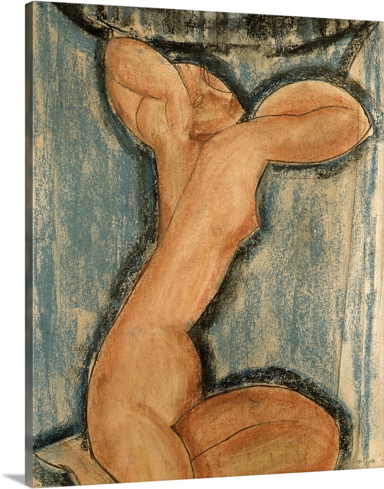 XIR155403 Caryatid, 1911 (pastel on paper)  by Modigliani, Amedeo (1884-1920); Musee d'Art Moderne de la Ville de Paris, P...