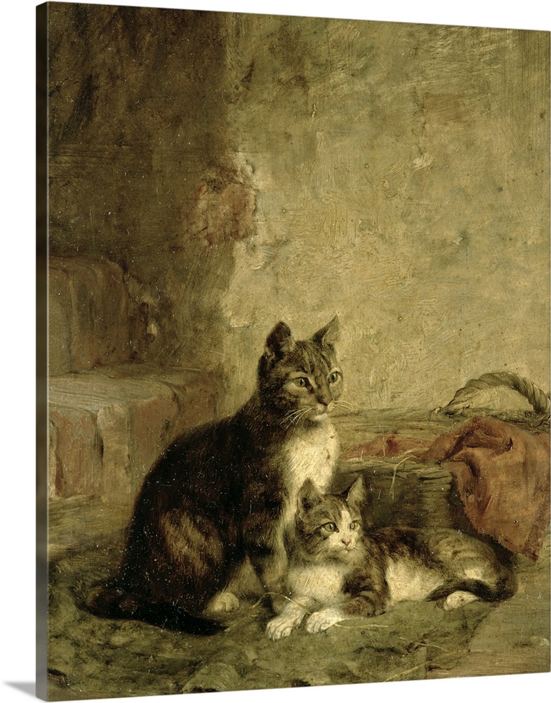 BAL13847 Cats, 1883 (oil on canvas)  by Adam, Julius (1852-1913); Private Collection; German, out of copyright