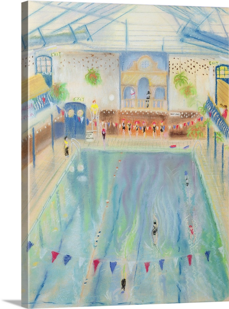 Chelsea Swimming Baths, 1997, pastel on paper.  By Sophia Elliot.