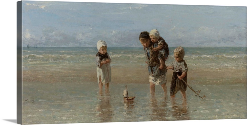 Children of the Sea, 1872, oil on canvas.  By Jozef Israels (1824-1911).