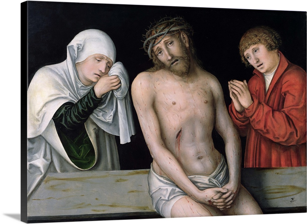 XKH141602 Christ as the Man of Sorrows with the Virgin and St. John (oil on panel) by Cranach, Lucas, the Elder (1472-1553...