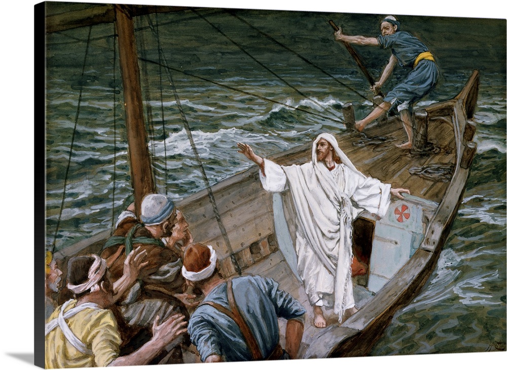 Christ Stilling the Tempest, illustration for 'The Life of Christ', c.1886-94 (w/c