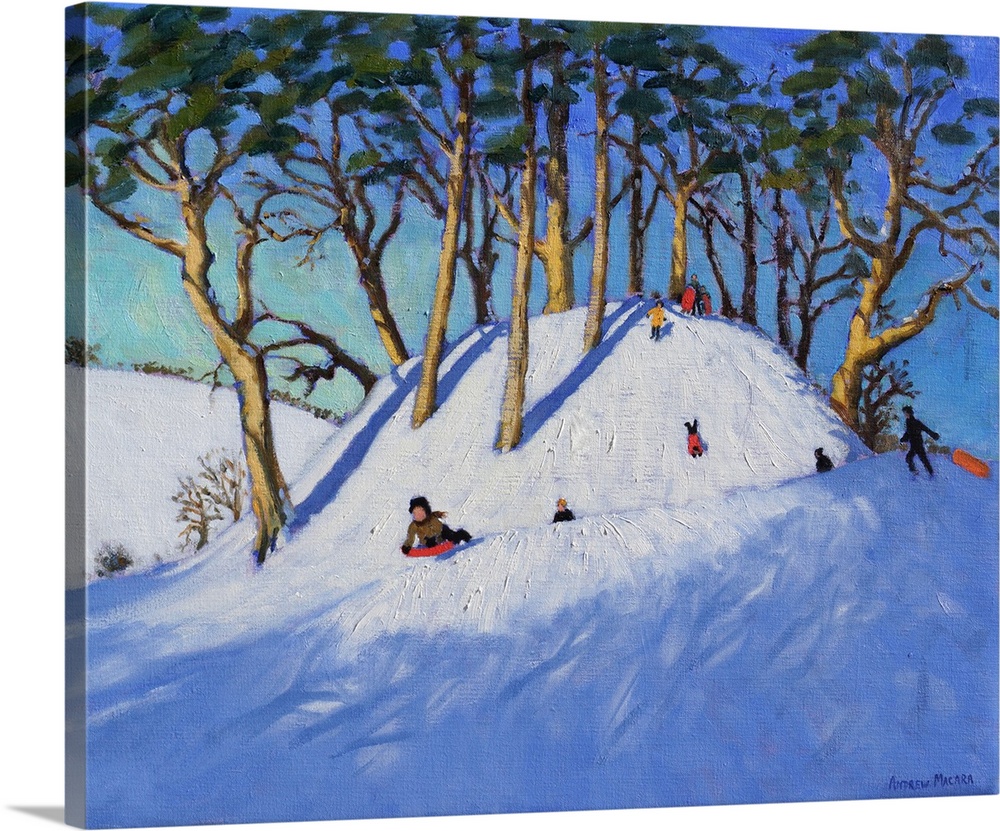 Christmas sledging, oil on canvas.