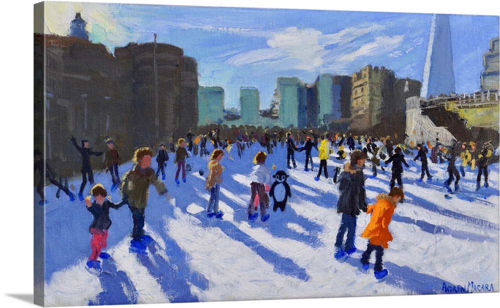 Christmas, Tower of London Ice Rink, 2018, (originally oil on canvas) by Macara, Andrew