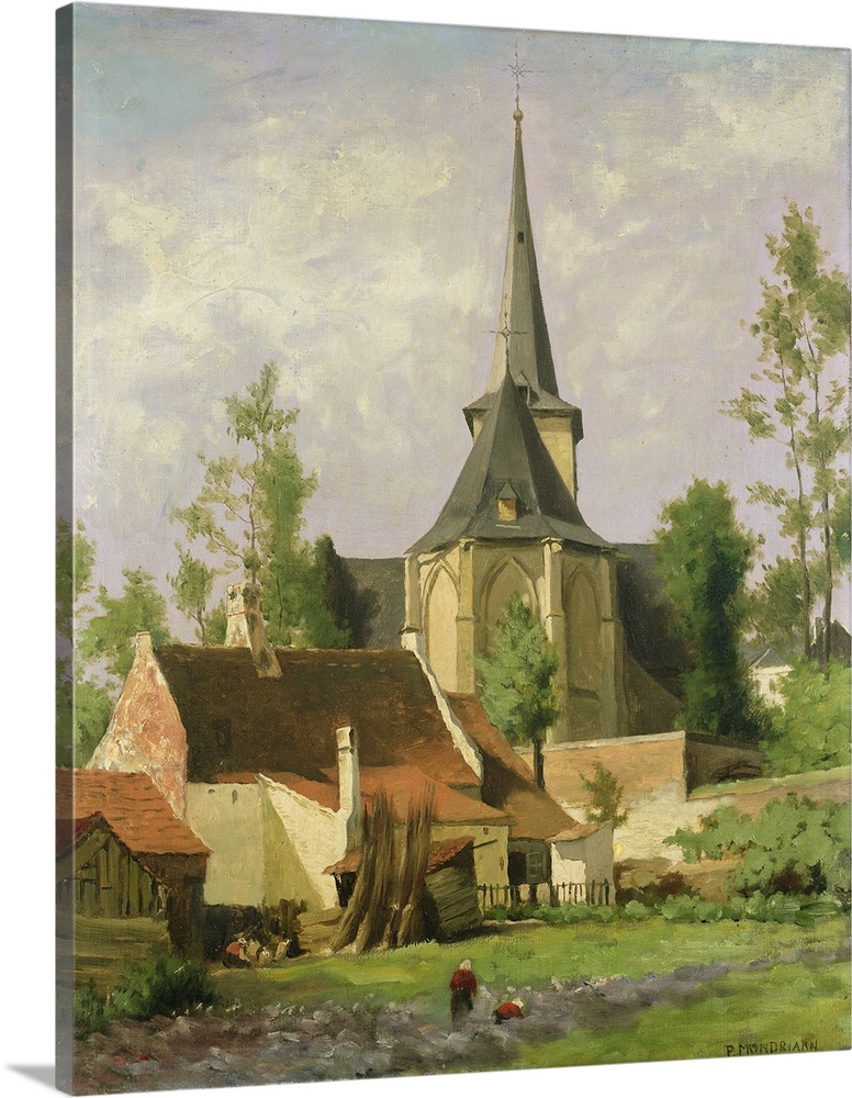 Church Seen from the Rear, c.1890-92 (originally oil on canvas) by Mondrian, Piet (1872-1944)