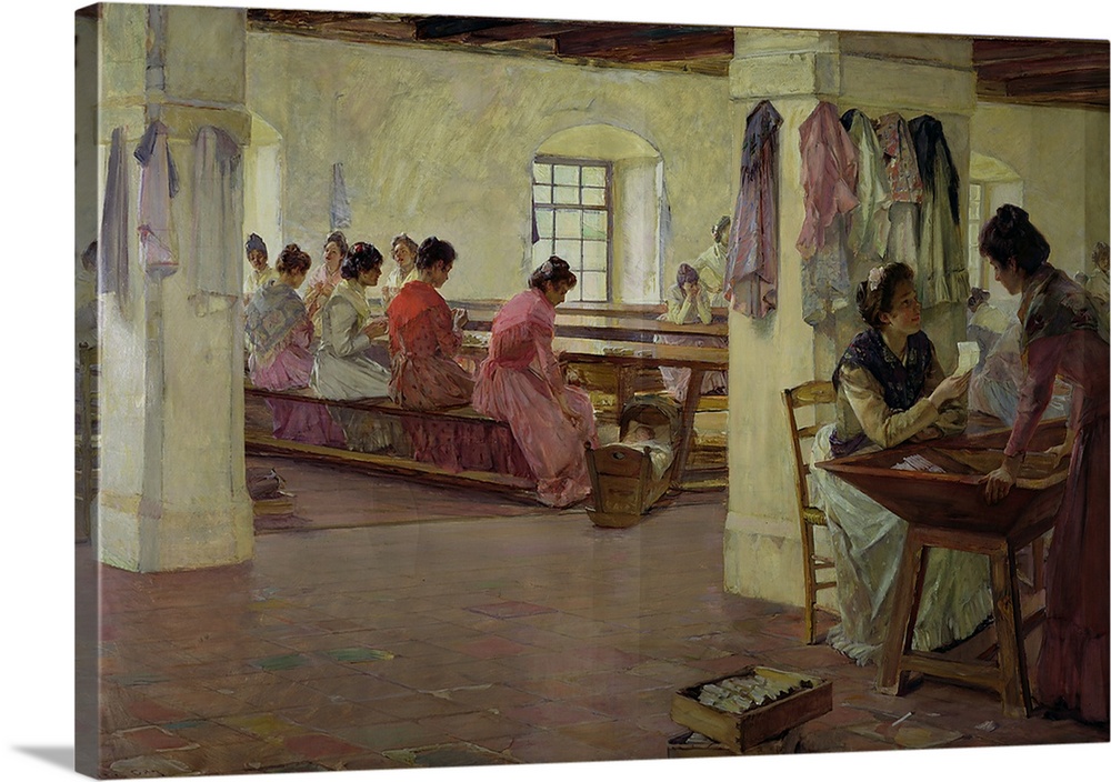 XIR162197 Cigar Makers at Seville (oil on canvas)  by Gay, Walter (1856-1937); 127.3x185 cm; Musee d'Orsay, Paris, France;...