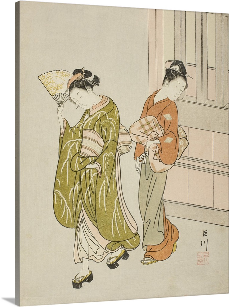 Clearing Breeze from a Fan, Ogi no seiran, from the series Eight Views of the Parlor, Zashiki hakkei, c.1766, colour woodb...