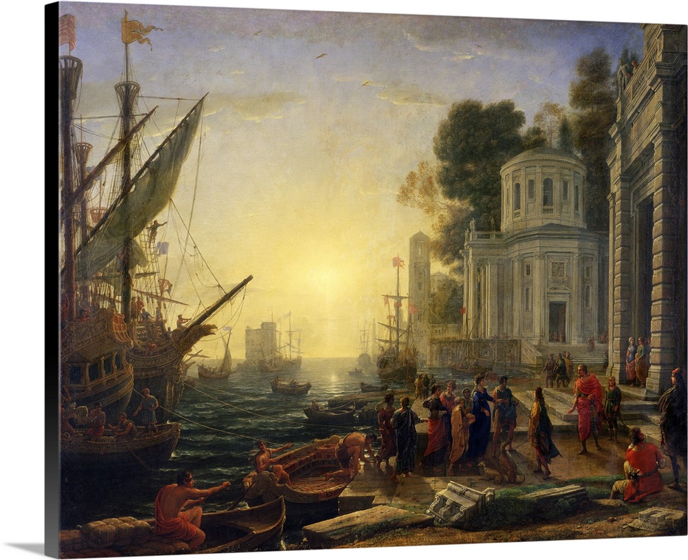 XIR38998 Cleopatra Disembarking at Tarsus, 1642 (oil on canvas)  by Claude Lorrain (Claude Gellee) (1600-82); 119x168 cm; ...