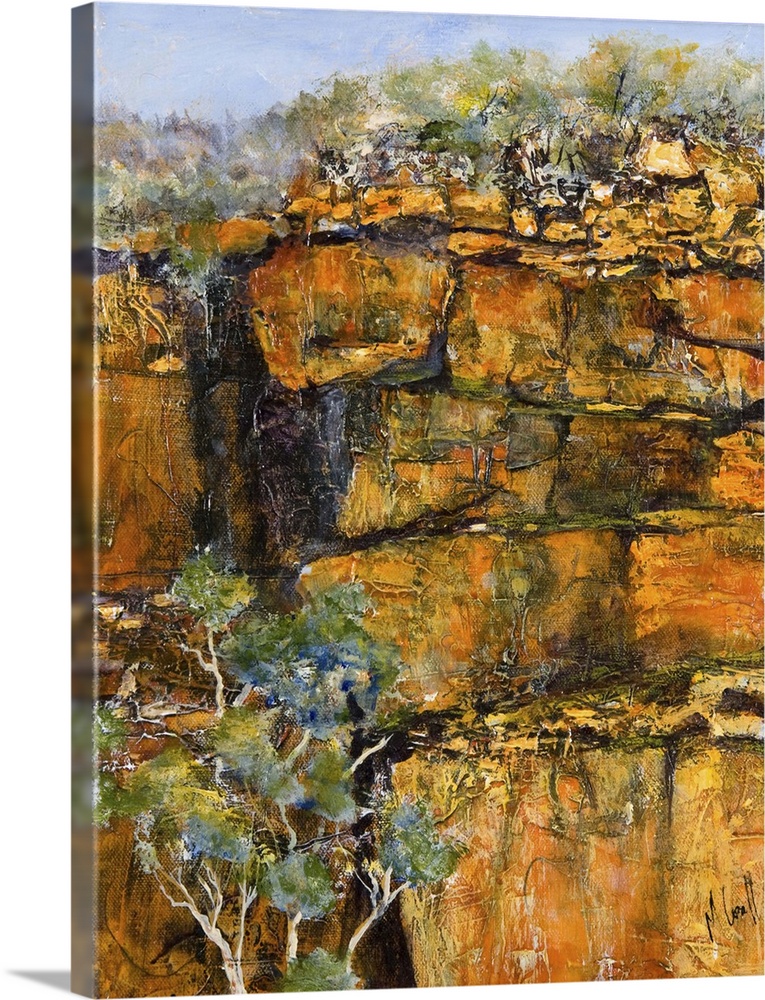 Cliff Face, acrylic on canvas.  By Margaret Coxall.