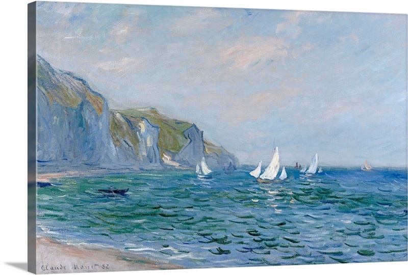 Cliffs and Sailboats at Pourville | Great Big Canvas