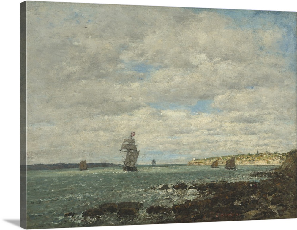 Coast of Brittany, 1870, oil on canvas.  By Eugene Boudin.