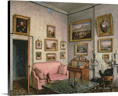 Col. Norcliffe's study at Langton Hall, c.1837