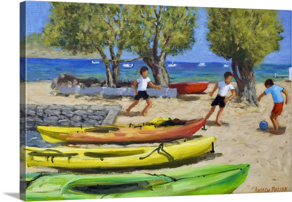 Colourful canoes, 2025. (Originally oil on canvas.)