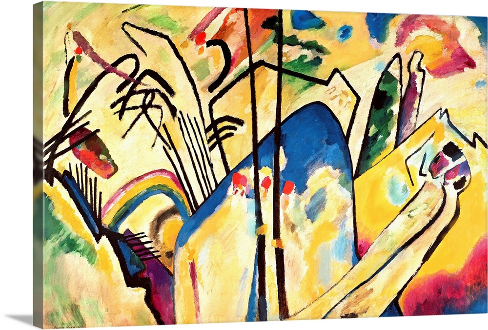Composition no. 4, 1911 (originally oil on canvas) by Kandinsky, Wassily (1866-1944)