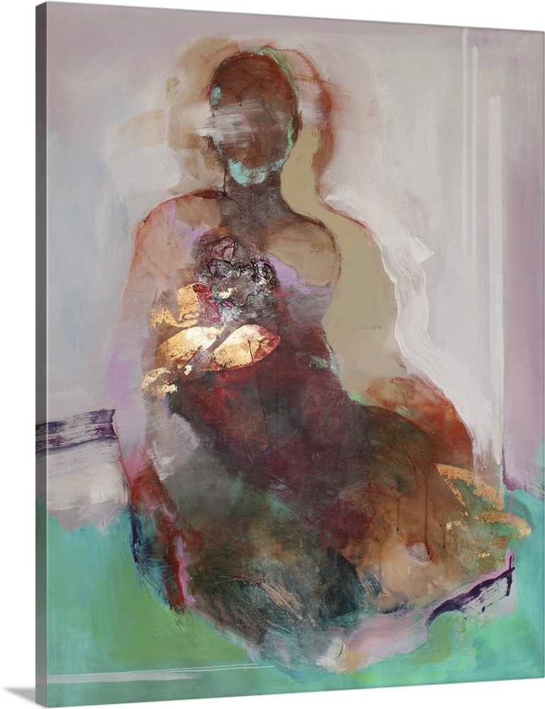 Continuity 2, 2022. (Originally acrylics, pastels and gold leaf on canvas.)